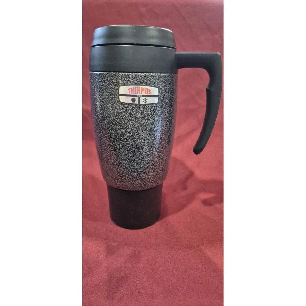 Vintage Thermos Sportsman Series 20oz Travel Mug Hammertone Gray Coffee Cup VTG